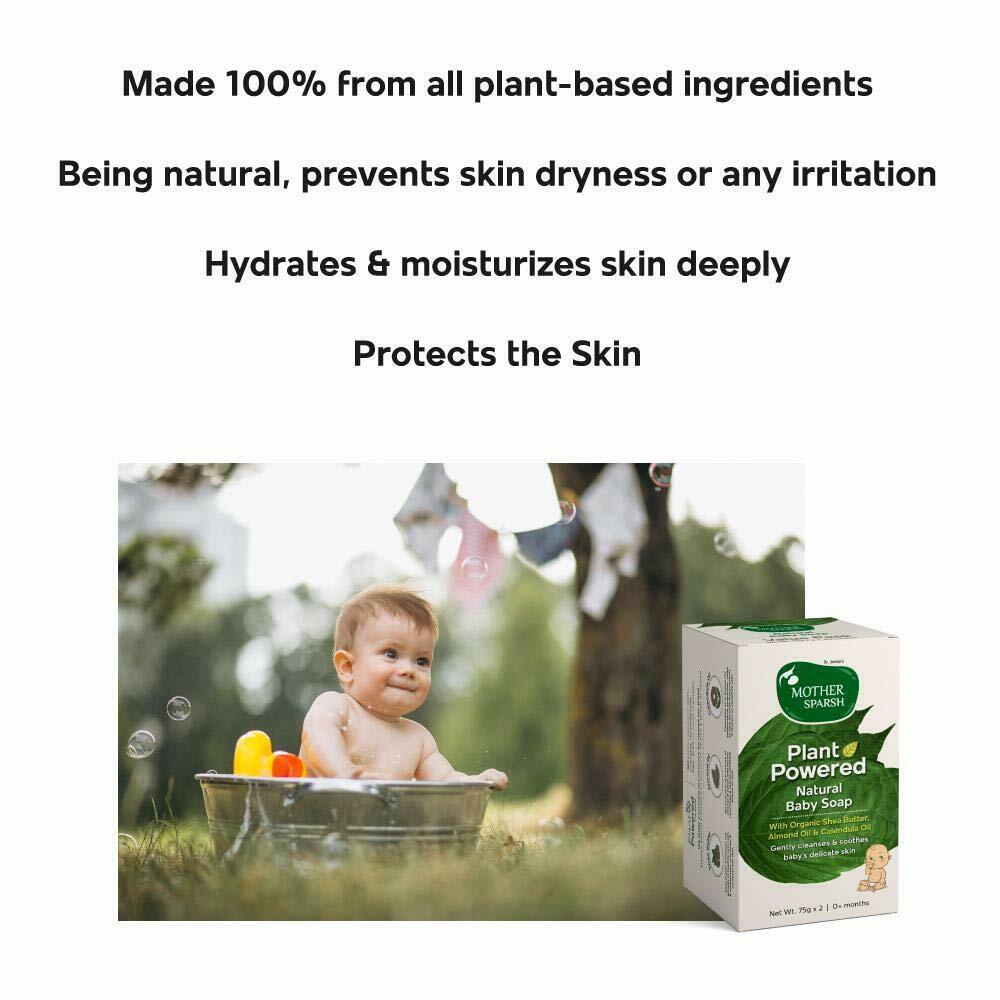 Mother Sparsh Plant Powered Natural Baby Soap 75g Gm Pack Of 2