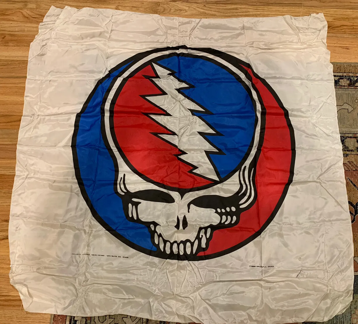 Grateful Dead Vintage Steal Your Face Flag Banner Tapestry Wall Hanging '88-rare