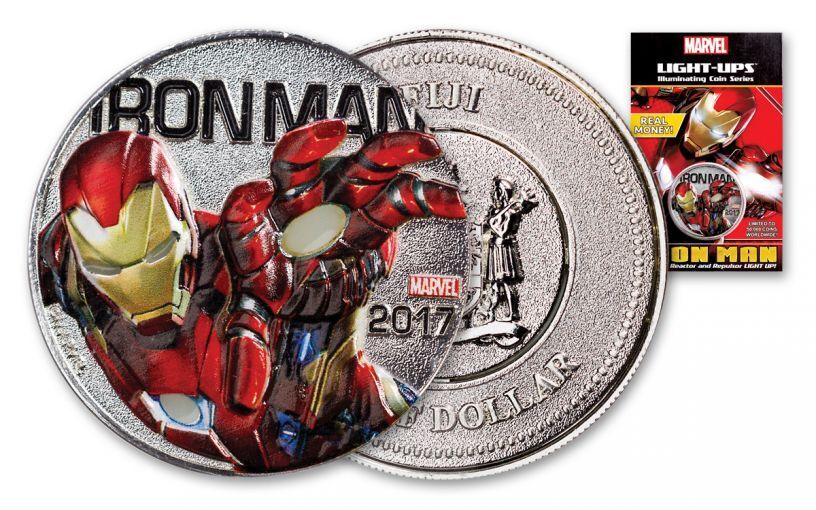 2017 Fiji 50¢ - Marvel Light-up Coin: Iron Man - 50,000 Mintage