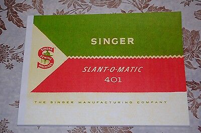 Large Deluxe-edition Instructions Manual For Singer 401, 401a Sewing Machine