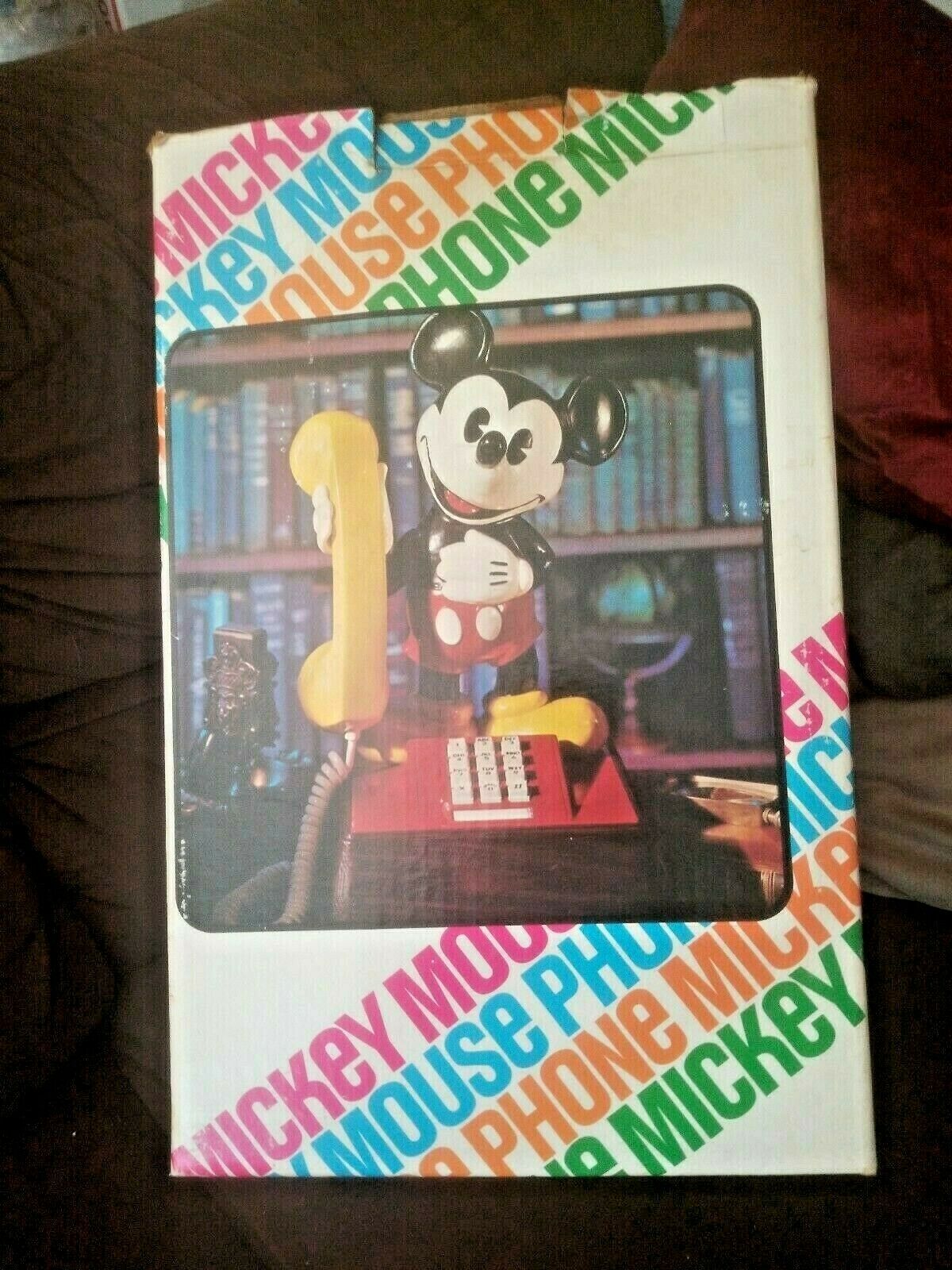 Vintage Disney Mickey Mouse Telephone Push Button Original Box Just The Box