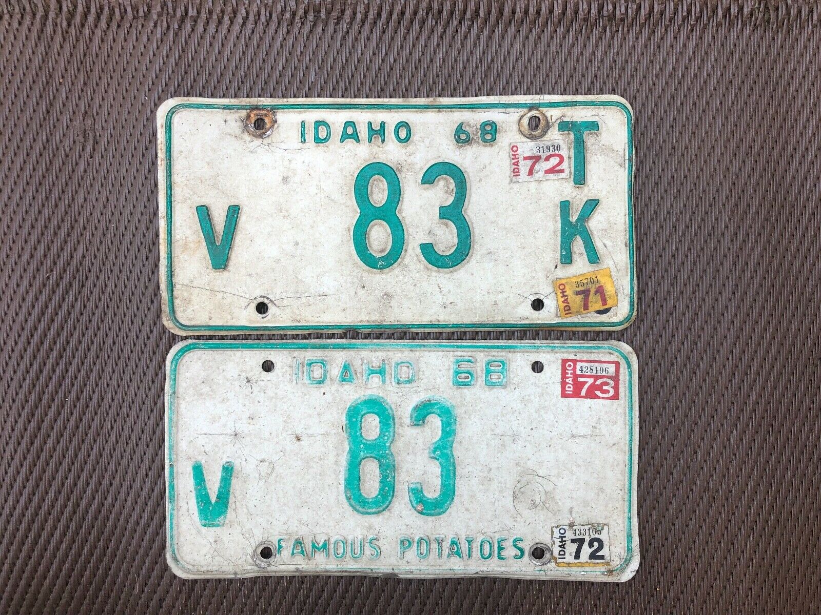 Vintage License Plate Idaho 1968