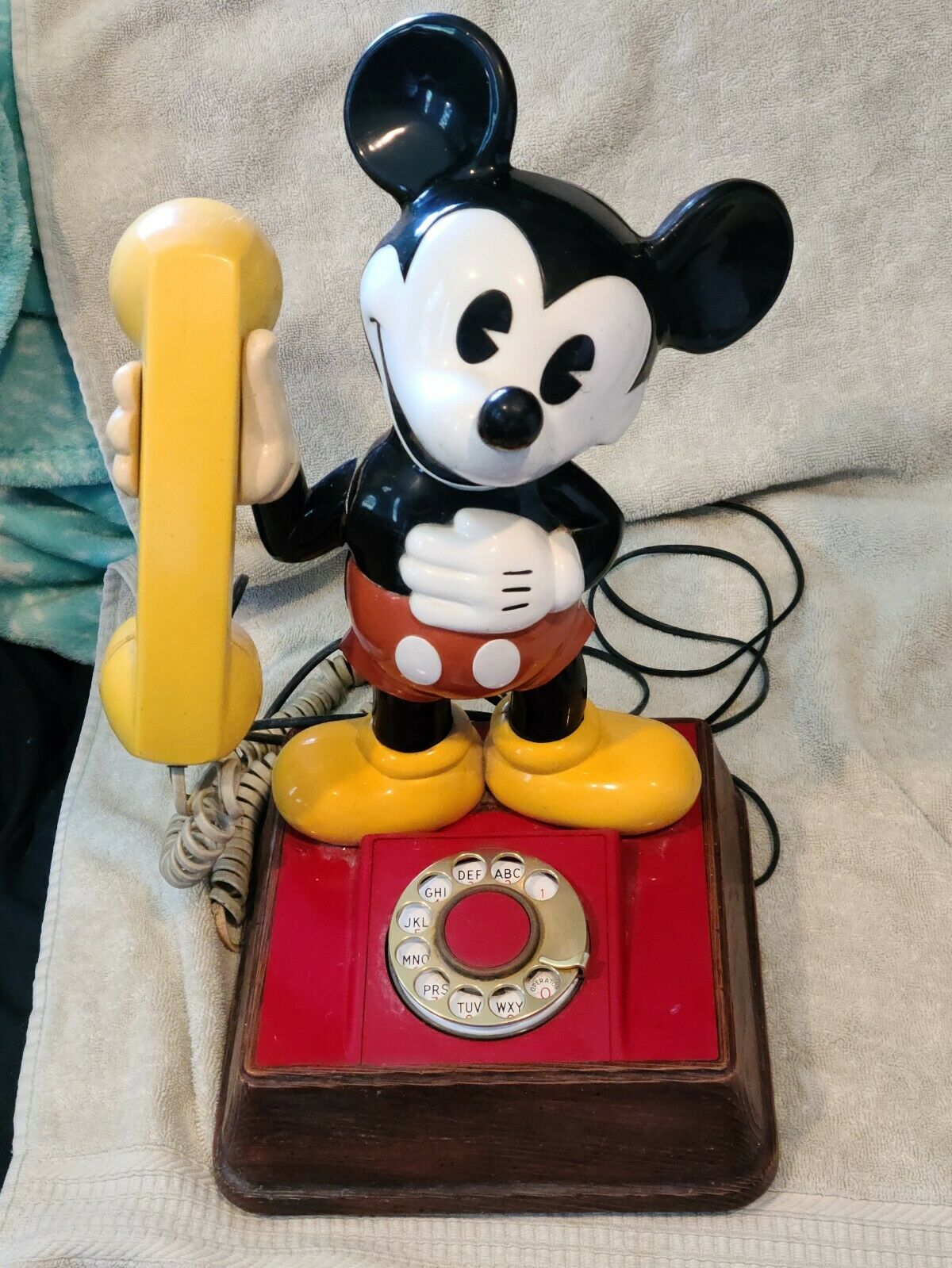 1976 Disney Productions  Mickey Mouse Phone Landline Rotary Dial Telephone