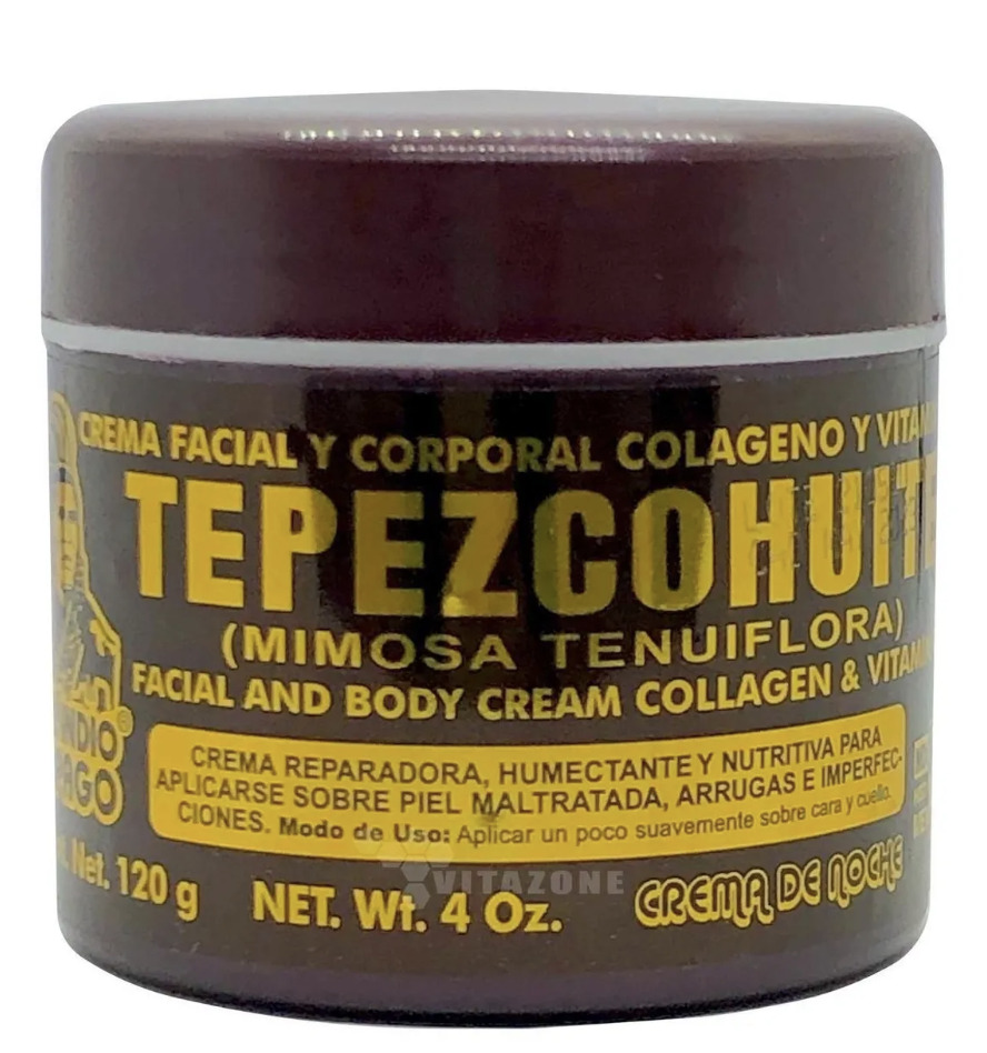 Tepezcohuite Crema De Noche Facial Y Corporal Colageno& Vitaminas 120 G Freeship