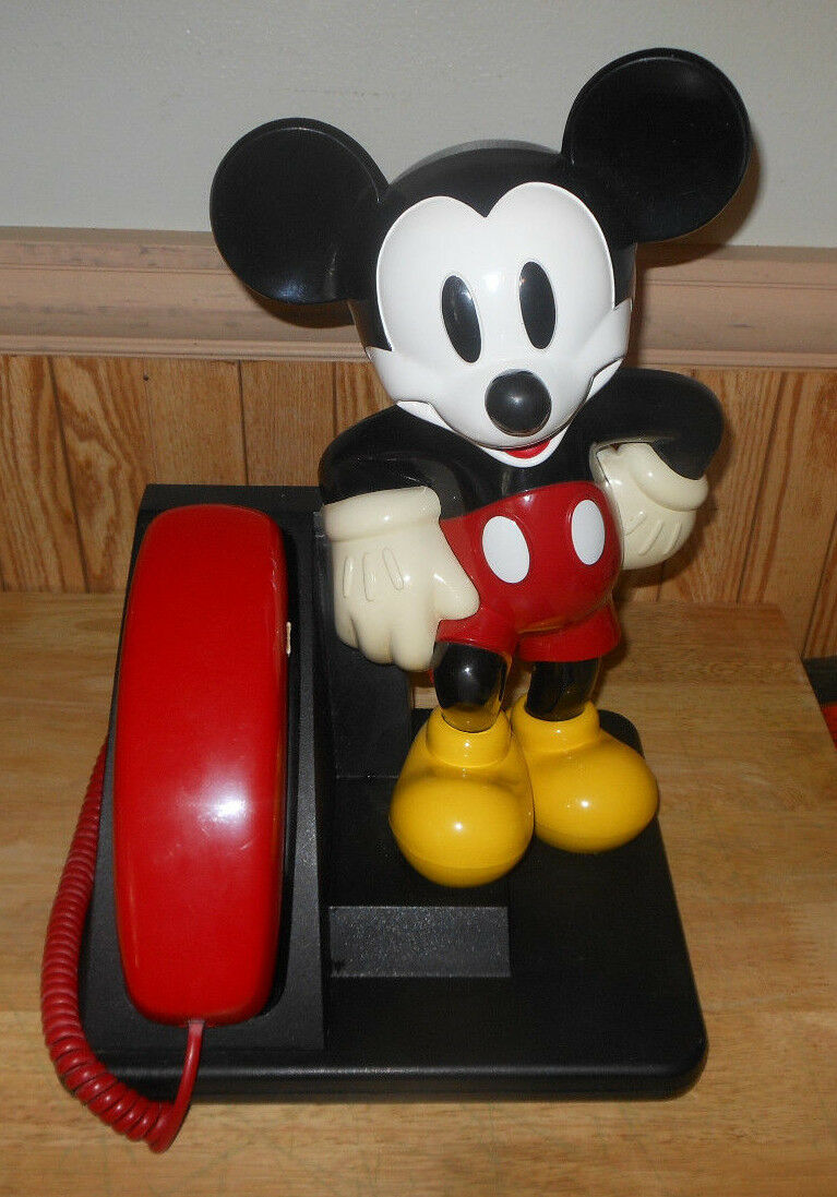 Vtg At&t Mickey Mouse Walt Disney Push Button Telephone Tested Works