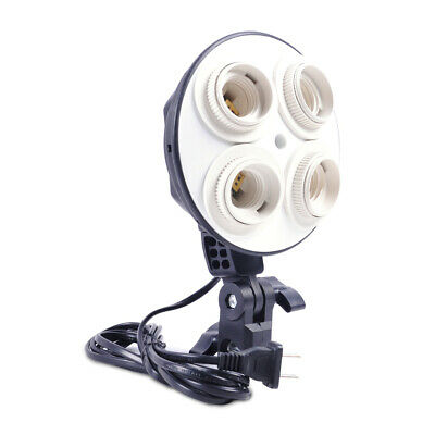 New Studio Photo Video Continuous Light Lighting 4 Head E27 Ac Bulb Socket #