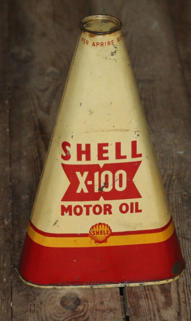Oil Can Shell X-100  / Aeroshell Mobiloil Texaco Veedol Sunoco Ford Automobilia