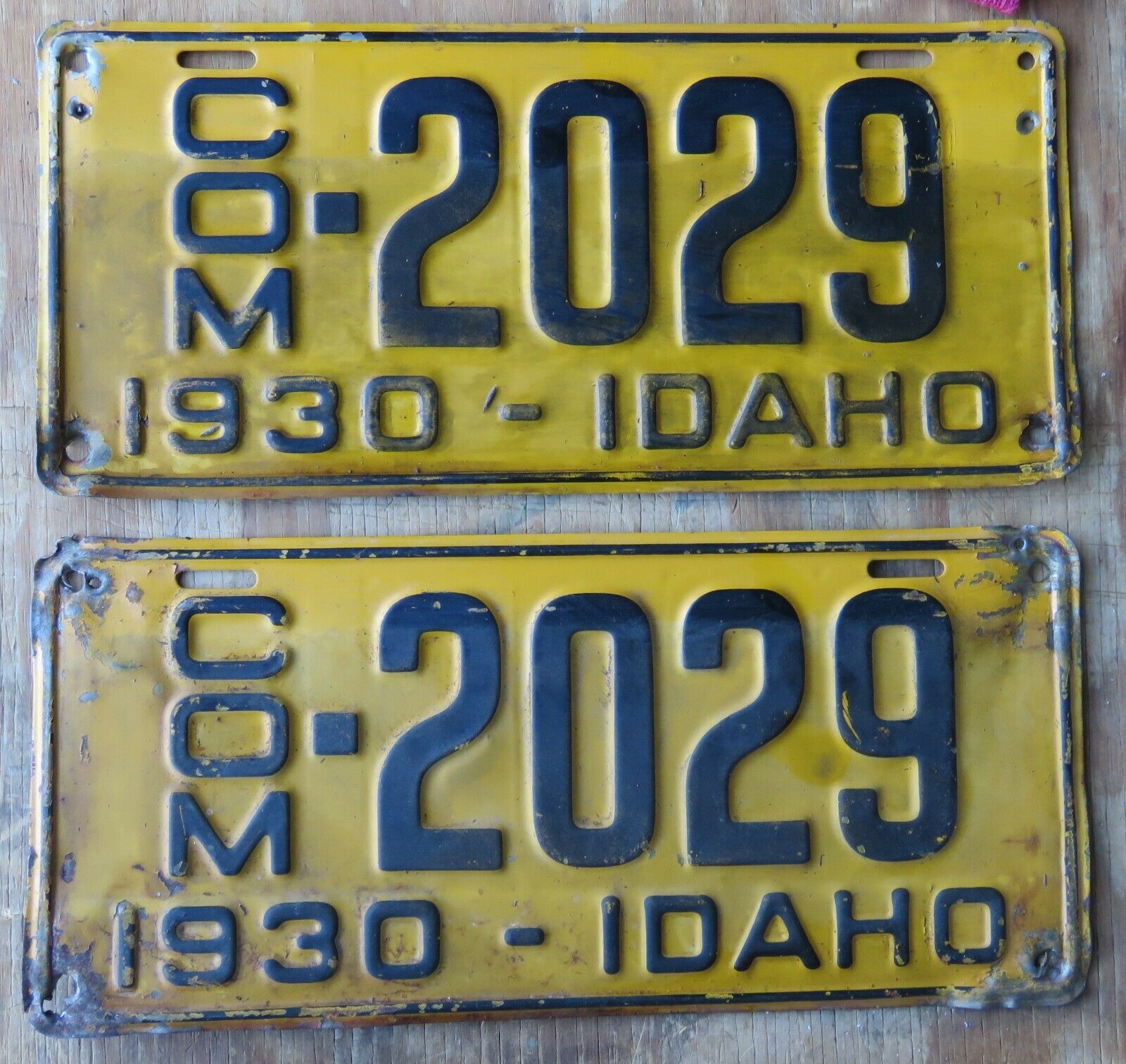 1930 Idaho Commercial Pair License Plate  - Original Pair 1930   2029