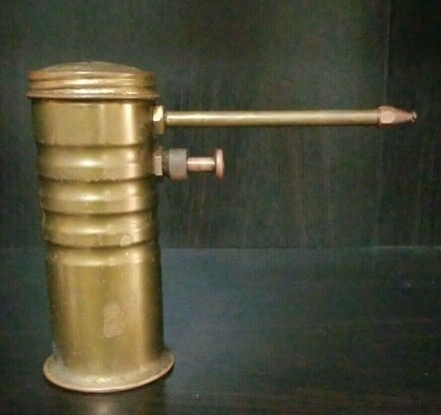 Vintage Brass Eagle Oil Can Oiler Finger Pump No. #66
