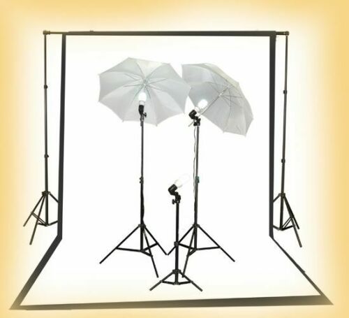 Photography Lighting Kit 2 B/w Muslin Support Stand Kit