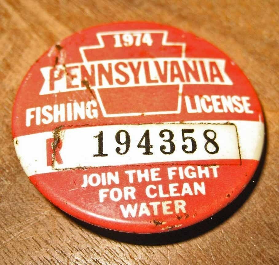 Pennsylvania Fishing License Badge, 1974, Vintage B
