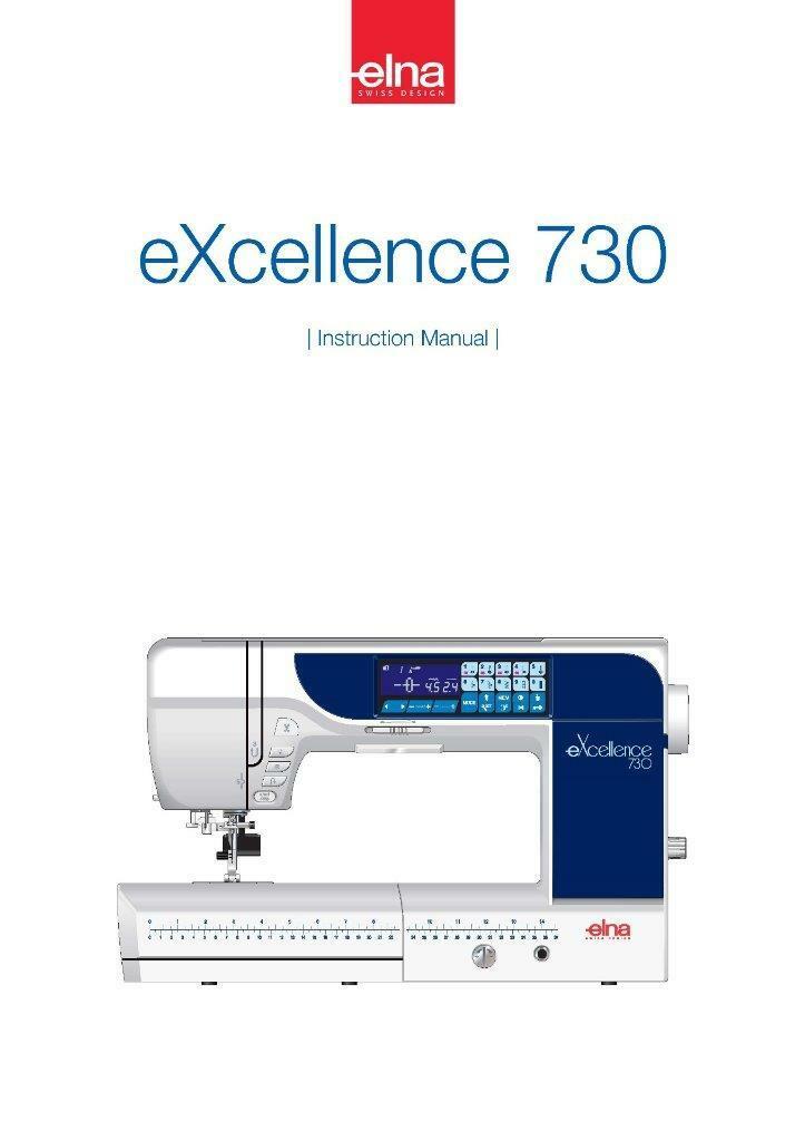 Elna Excellence 730 Owners Manual User Guide Instructions Color Copy Reprint