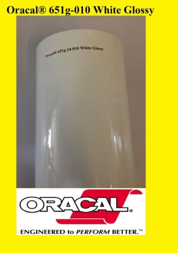 12" X 10 Ft Roll White Glossy Oracal 651  Vinyl Adhesive Cutter Plotter Sign 010