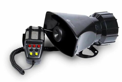 Zone Tech 80w 7 Tone Sound Car Police Siren Horn With Mic Pa Speaker System
