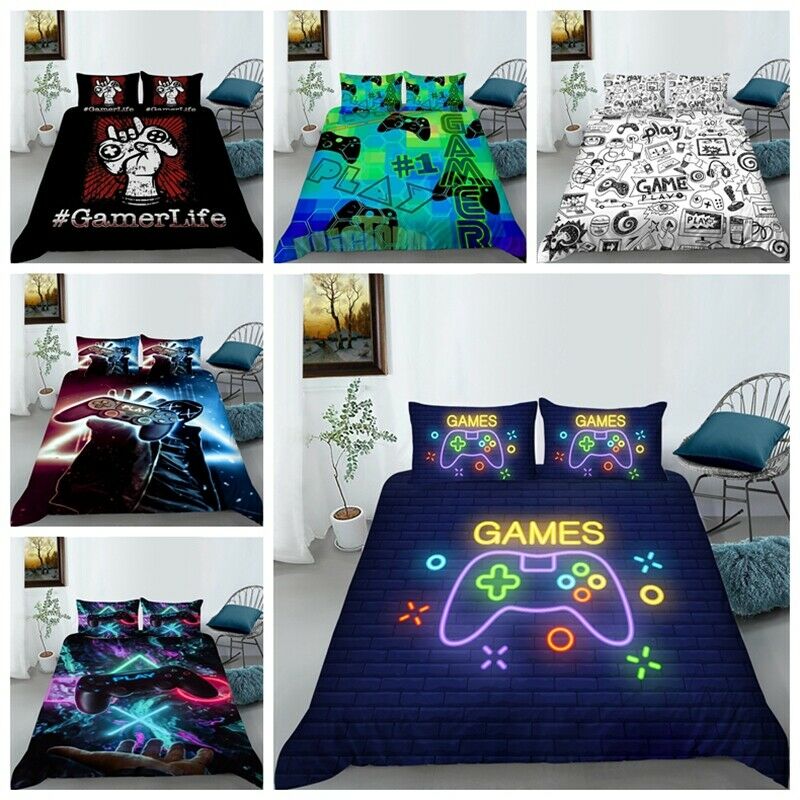 Milsleep Bedding Set 3d Game Duvet Cover Set & Pillowcase Quilt Cover Boy Gift